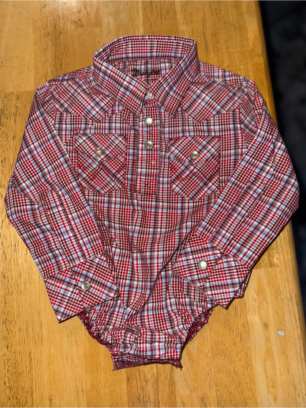 Wrangler Red White & Blue Western Snap Romper 3–6 Months